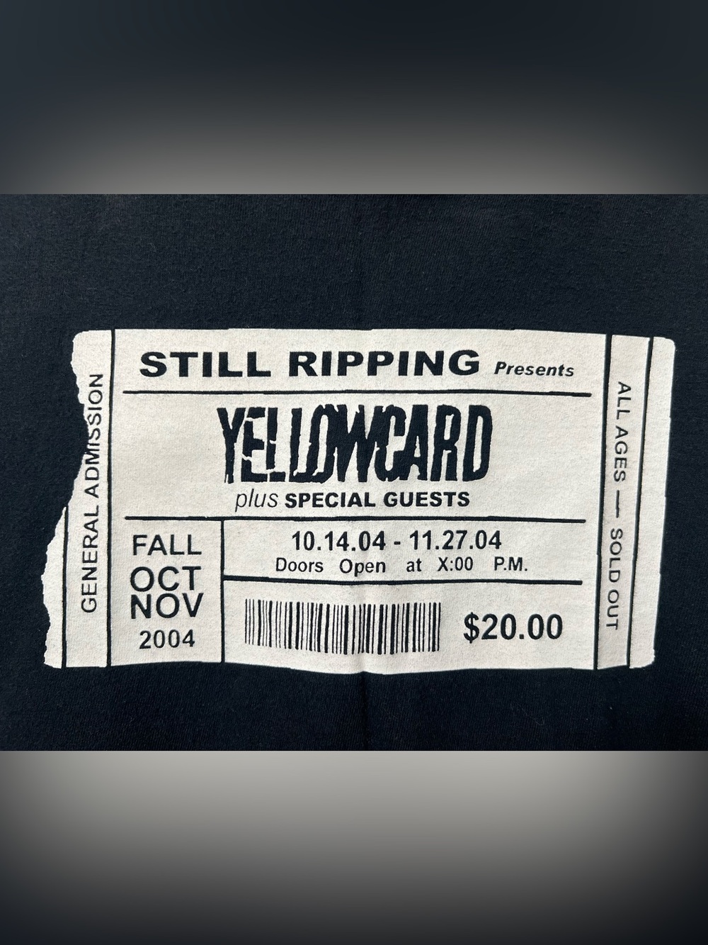 Y2K Yellowcard Band Still Ripping Tour Black Graphic Tee - Picture 2 of 7